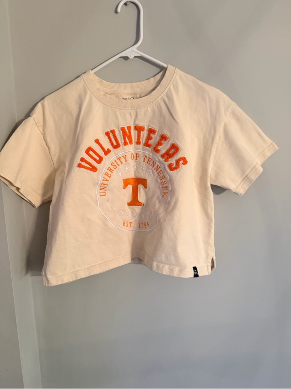 University of Tennessee Cream Short Sleeve Tee with Orange Logo